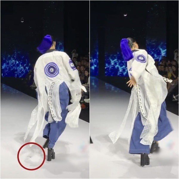 Goosebumps on how to handle the catwalk incident of veteran long legs, Vu Thu Phuong covered it up in a split second - 1