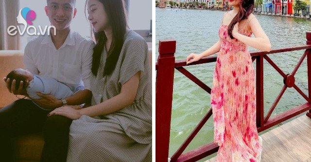 After giving birth for 2 months, hotgirl from Nghe wore a maxi dress to relax, player Phan Van Duc immediately flattered his wife