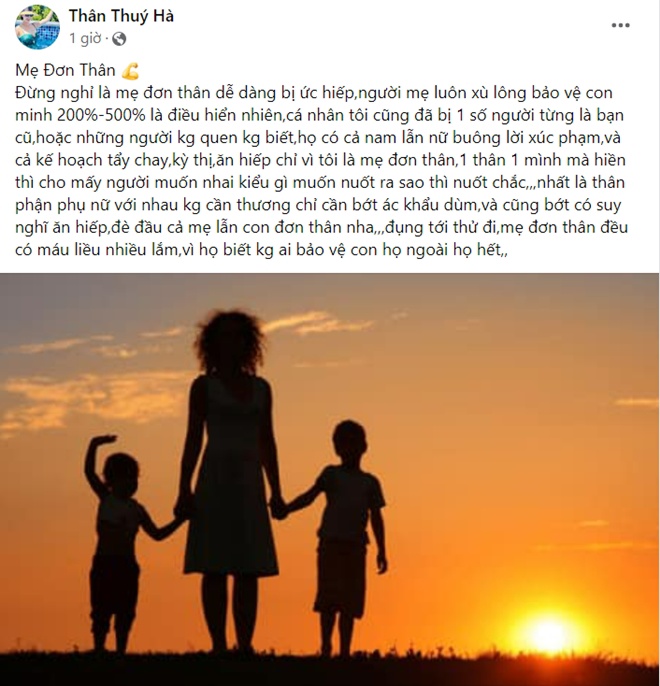 Thân Thúy Hà tâm sự về chuyện mẹ đơn thân, tiết lộ bị bạn cũ và người lạ xúc phạm, thậm chí có cả kế hoạch tẩy chay, kì thị, ăn hiếp nữ diễn viên.