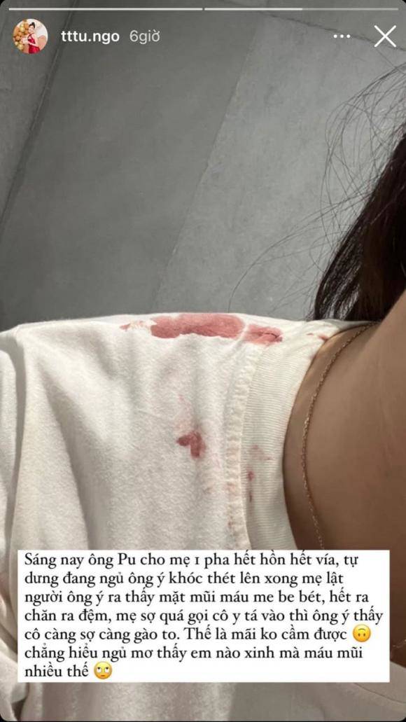 Á hậu Việt Nam 2016 Thanh Tú hoảng hồn khi con trai chảy máu mũi giữa đêm - 3