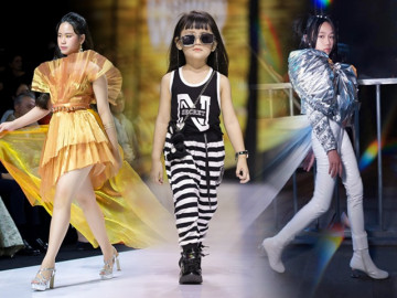 Mặc áo dài hơn 20kg, hoa hậu nhí 14 tuổi cùng dàn mẫu nhí khoe chân thắng tắp, catwalk điêu luyện 