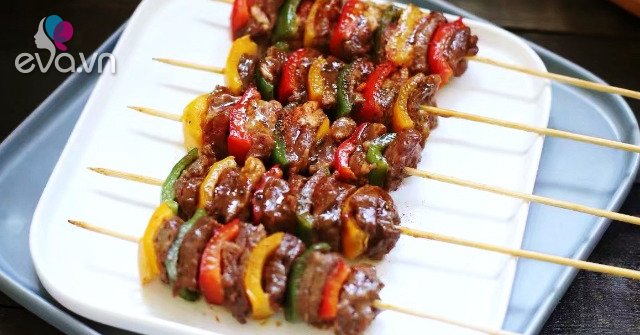 Bored with fried beef, grilled meat on skewers is soft and sweet, 10 skewers all 10