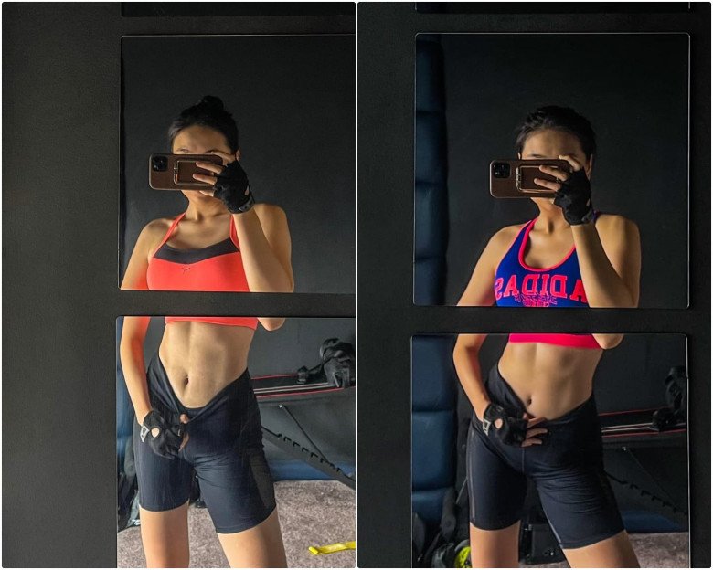 Eating chocolate and doing 25kg weightlifting, Mai Ngoc confidently shows off her 57cm waist - 4