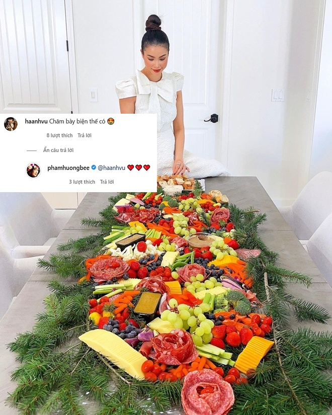 The beautiful flower-blooming banquet table of Miss Pham Huong stuns: The rich eat delicious and still beautiful!  - ten