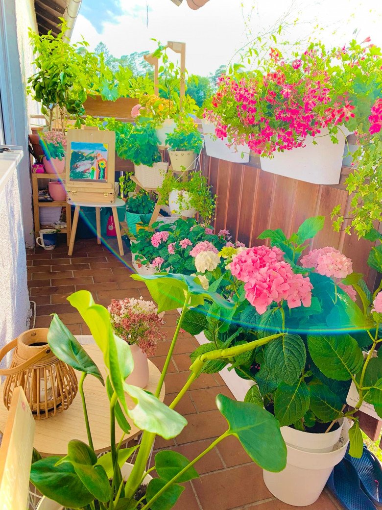 Vietnamese mother makes a tiny balcony garden of only 4m2: Every corner is beautiful and sparkling, all kinds of vegetables - 3