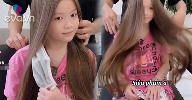 Hair cut to donate to patients, beautiful Vietnamese girl like a hybrid was praised for her beauty standard