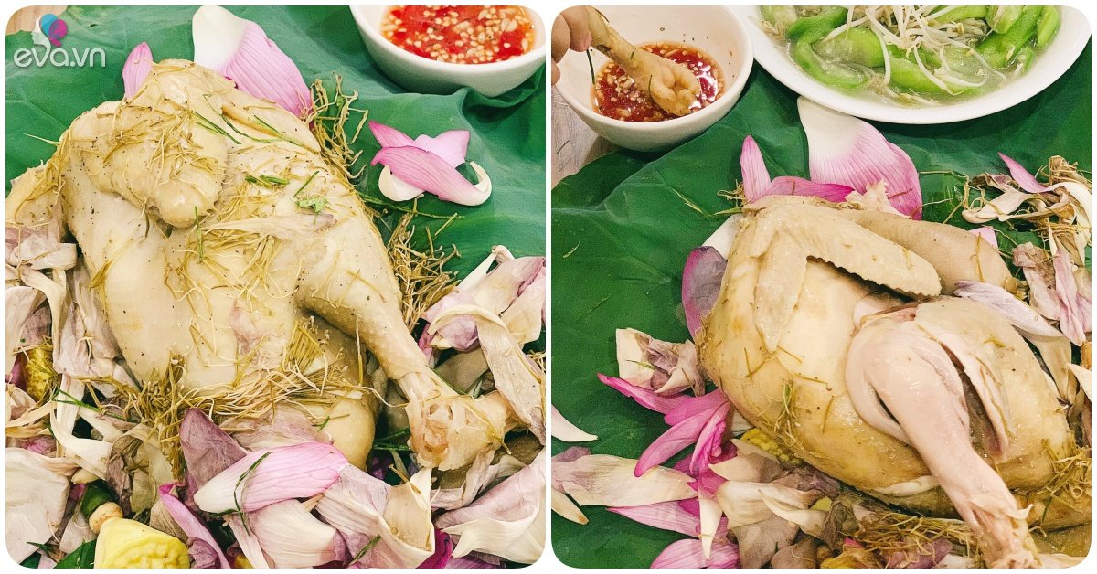 Put the chicken in a lotus leaf and steam it, after 45 minutes, you will have a delicious, sweet, meaty dish, feel craving
