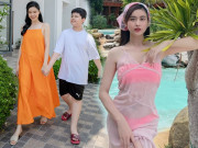Thời trang - Trương Quỳnh Anh đi bơi mặc phủ kín chân nhưng nhìn kĩ ai cũng mê sắc vóc mẹ đơn thân