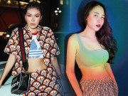 Thời trang - Đụng set đồ hàng hiệu, cô giáo dàn Hoa hậu mặc ra phố sexy, Đàm Thu Trang trưng dụng diện ở nhà