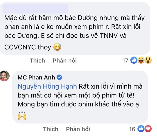 Trước tranh cãi, MC Phan Anh lựa chọn đáp trả trực tiếp.