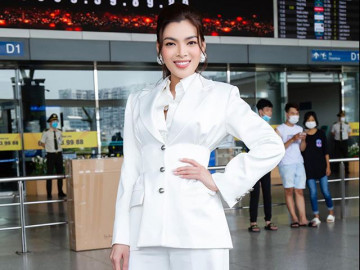 Trân Đài mới xách vali đi thi đã được khen là bà hoàng thời trang của Miss International Queen 2022