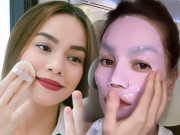 Làm đẹp - Mặc kệ bị dòm ngó, Hồ Ngọc Hà vẫn làm đẹp bất chấp trên máy bay