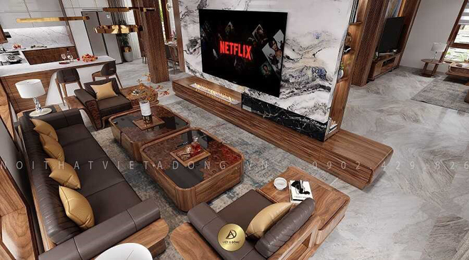 5+ mẫu sofa gỗ óc chó cao cấp mới nhất thị trường do Việt Á Đông thiết kế và sản xuất - 3