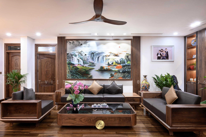 5+ mẫu sofa gỗ óc chó cao cấp mới nhất thị trường do Việt Á Đông thiết kế và sản xuất - 4