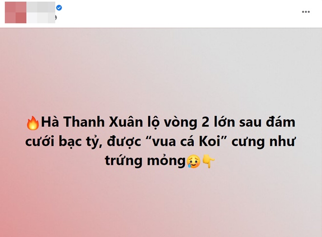 Rộn tin Hà Thanh Xuân mang bầu sau đám cưới với Vua cá Koi, lộ vòng 2 lùm lùm