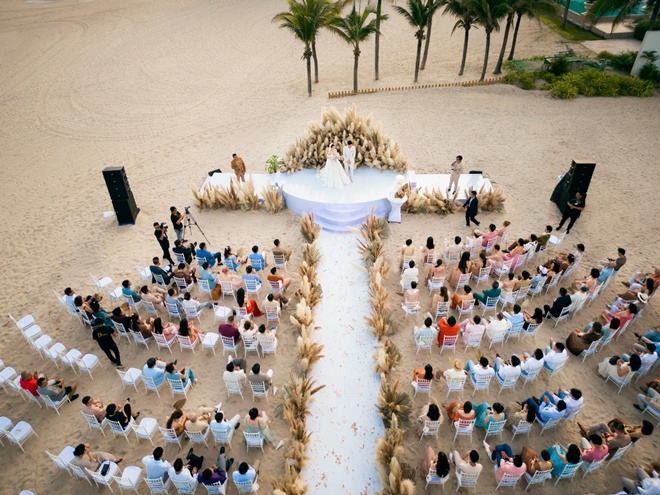 Không gian hôn lễ của Minh Hằng nhìn từ trên cao.