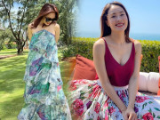 Thời trang - Hồng Diễm cứ đi biển là mang cả vali đồ bánh bèo, U40 "rửa mắt" chị em với bao la váy xinh