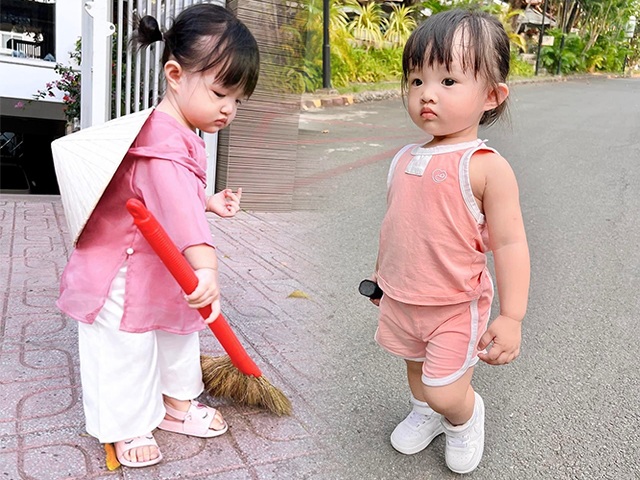 Sành điệu như con gái Đông Nhi, đi tập thể dục cũng ăn mặc ra dáng bé khỏe bé ngoan