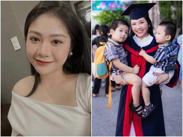 Lấy chồng hơn 9 tuổi, nữ sinh Hoa khôi Nghệ An vỡ kế hoạch, bế 2 con làm lễ tốt nghiệp