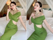 Bà bầu - "Vợ đại gia Hà Tĩnh" diện váy xẻ hiểm hóc, tự tin khoe cân nặng sau sinh