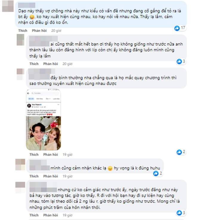 Rất nhiều người hâm mộ tỏ ra lo lắng về những động thái của cặp đôi trong thời gian qua.