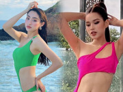 Thời trang - Hai nàng hậu chân dài nhất nhì Vbiz cùng thiêu đốt ánh nhìn với đồ tắm một mảnh