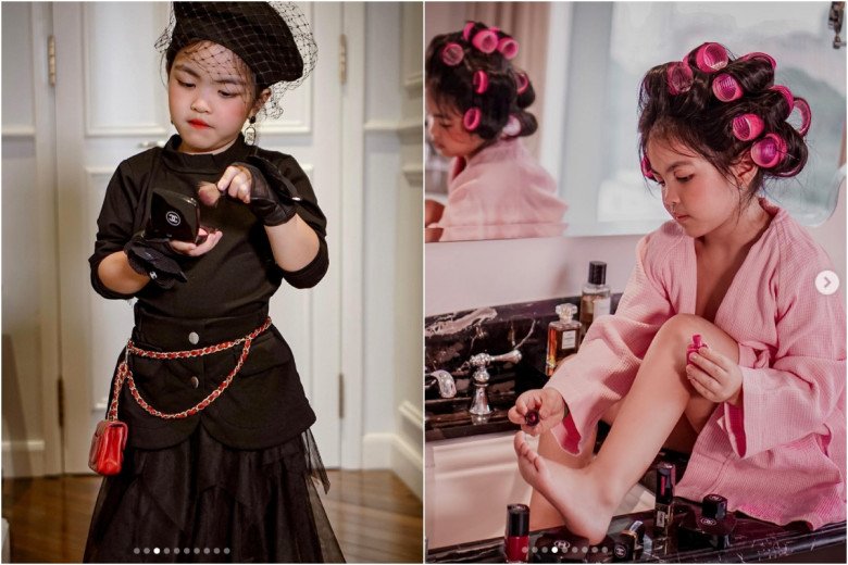 Con gái cành vàng lá ngọc của đại gia Minh Nhựa 6 tuổi đi cao gót sành điệu, chuyên nghiệp như mẫu nhí - 9