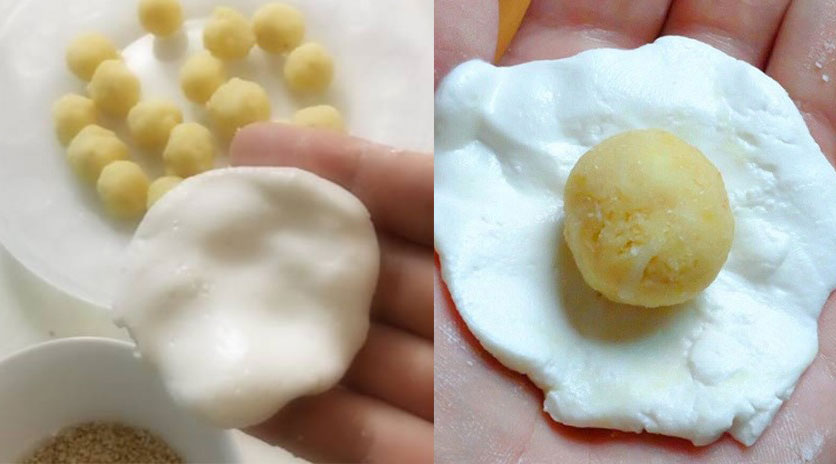 3 ways to make floating cakes with glutinous rice flour at home for the Han Thuc New Year - 9