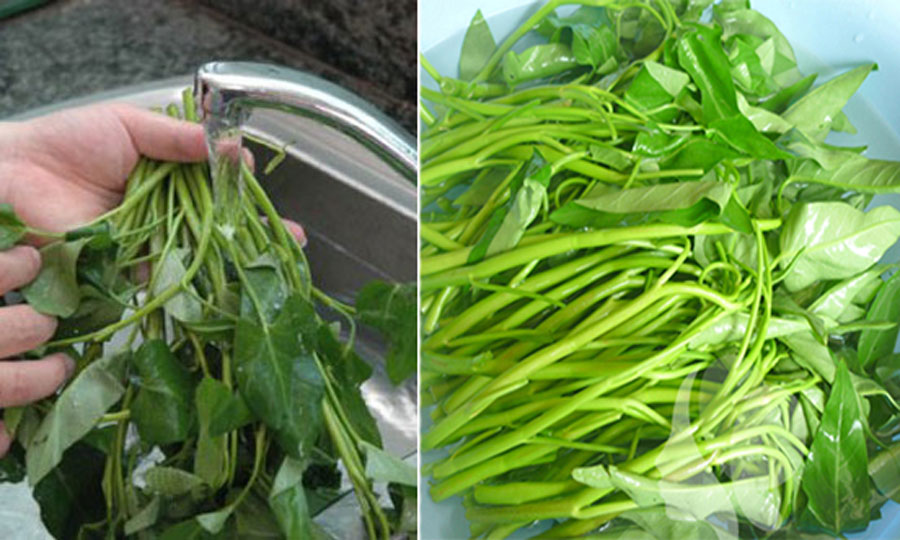 2 ways to make stir-fried water spinach with garlic delicious, crispy green, not black - 8