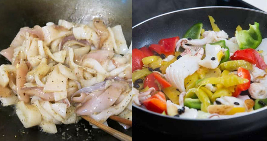 How to make delicious fried squid with bell pepper, onion, celery - 6