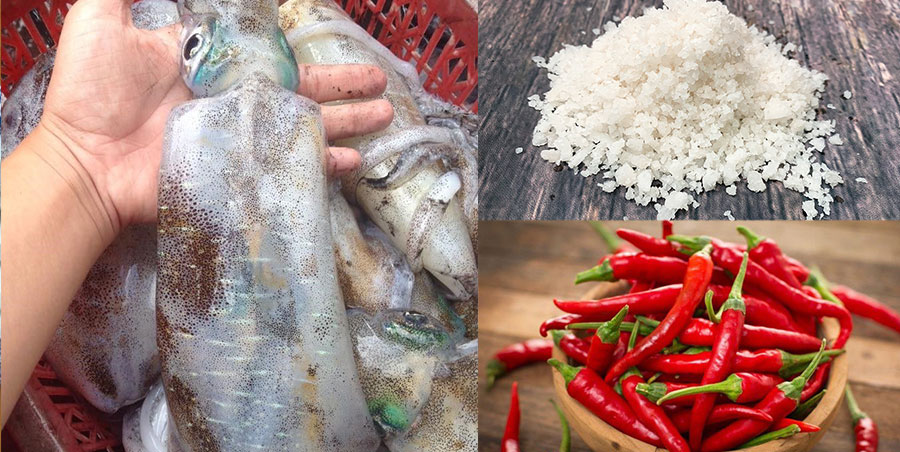 How to make grilled squid with satay, delicious chili salt and pepper, everyone who eats is 