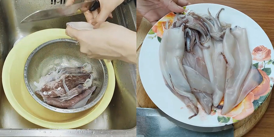 How to make grilled squid with satay, delicious chili salt and pepper, everyone who eats is 