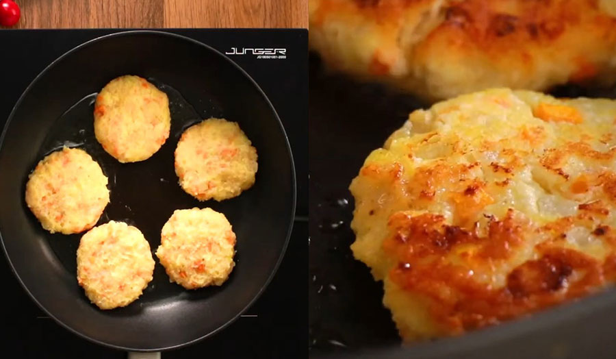 How to make delicious chicken cheese and potato cakes with an oil-free fryer - 22