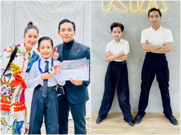 Phan Hiển thấp bé chiều cao khiêm tốn, con trai vô địch dancesport thế giới, 8 tuổi cao gần bằng bố