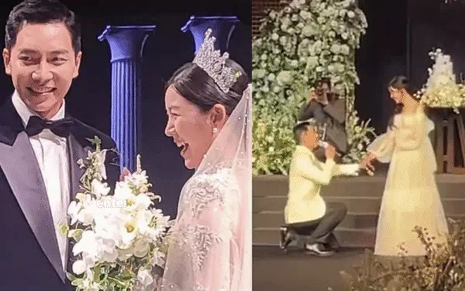 Lee Seung Gi quý gối hát Will You Marry Me khiến cô dâu xúc động.