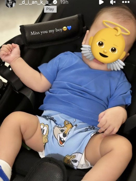 Dianka bày tỏ nỗi nhớ con trai khi phải đi công tác xa.