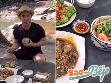 Trai đẹp 50 tuổi của showbiz Việt nấu ăn giữa suối, được đầu bếp chuyên nghiệp khen Quá đỉnh