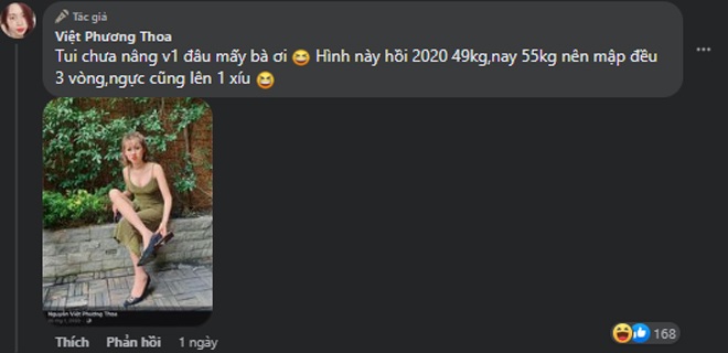 Bản thân chính chủ phải lên tiếng đính chính. Cô cho biết bản thân chưa thực hiện nâng ngực. Vì đã tăng hơn 10kg nhờ vậy, cặp tuyết lê của cô trông ngày càng quyến rũ hơn.