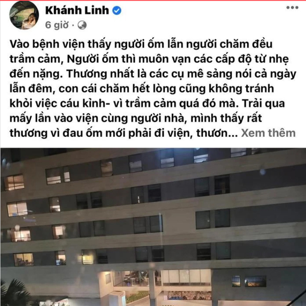 Khánh Linh kể về sức khỏe của mẹ.