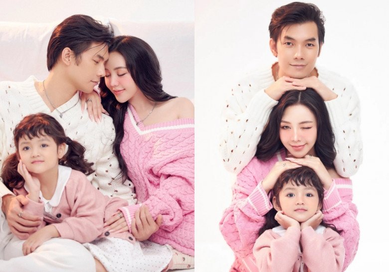 Bộ ảnh cả 2 chụp cùng với bé Cherry An Nhiên khiến nhiều khán giả nhiệt tình ghép đôi.