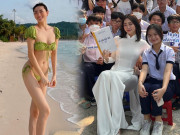 Thời trang - Cô giảng viên Đại học GenZ có đôi chân siêu thực, diện áo dài trong veo, đứng giữa dàn học sinh khó phân biệt
