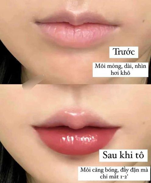 Kết quả có ngay đôi môi căng bóng, đầy đặn, giúp chị em ăn gian tuổi.