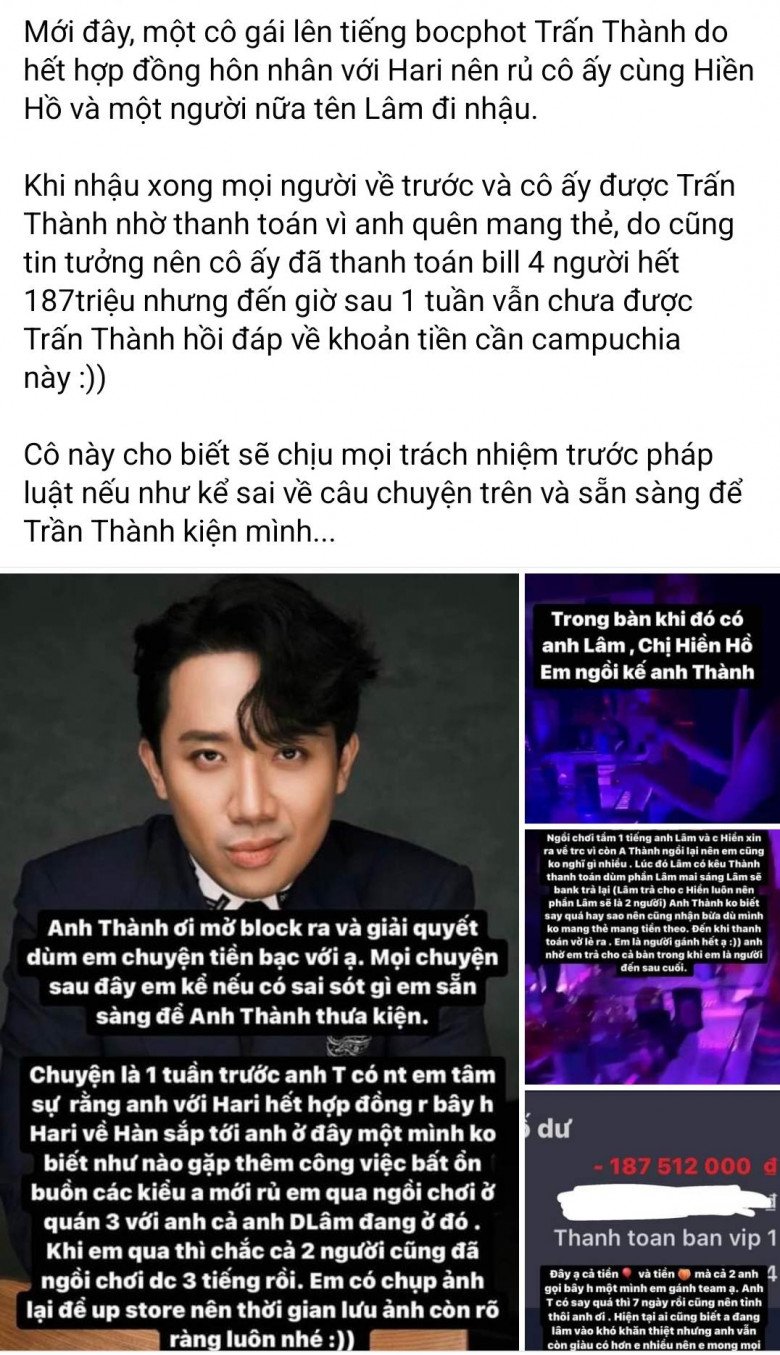 Trấn Thành Lại Bị Nghi Chơi Xấu Lật Mặt Bằng Lùm Xùm Quỵt 187 Triệu đồng Lý Hải Nói Gì 9808