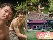 Nhà đẹp - Xuân Bắc đăng cảnh cởi trần bắt các con làm việc vào tối muộn, vô tình để thấy không gian "biệt phủ" như mơ