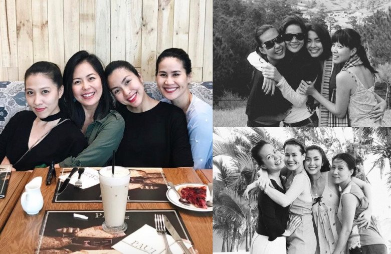 Mỗi khi hội ngộ, Tăng Thanh Hà và hội bạn đều chụp ảnh ở cùng một vị trí để lưu giữ kỷ niệm. 