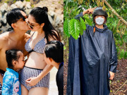 Giải trí - Nghỉ lễ, Khánh Thi diện áo bơi khoe bụng bầu vượt mặt, bộ dạng Ngô Kiến Huy ai cũng phì cười