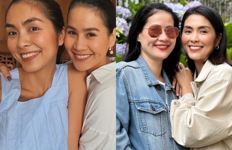 Dù đều đã làm mẹ nhưng nhan sắc cả 2 vẫn rạng ngời, tươi tắn, thậm chí không ngại khoe mặt mộc không có dấu hiệu của tuổi tác.