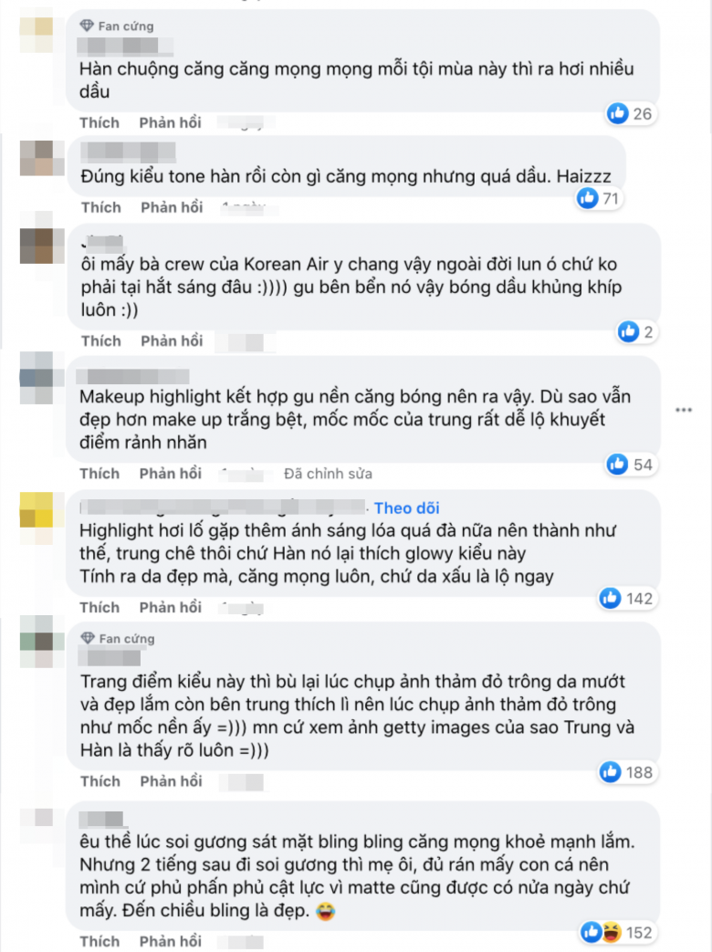 Dẫu biết là để chăm sóc da căng bóng đẹp để có thể chinh phục được kiểu trang điểm như không này rất khó. Song với bối cảnh thời tiết đang chuyển dần sang Hè nóng nực thì lối make-up này thật sự khiến người ngắm mệt mỏi.