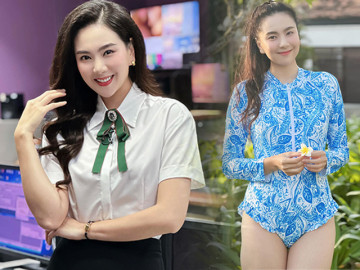 Miệt mài gọt dáng 6 múi, hoa khôi VTV đi biển ăn mặc đoan trang: Mai Ngọc sẽ diện bikini vào dịp khác