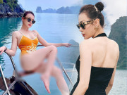 Làm đẹp - Phương Oanh mặc áo tắm trên du thuyền, dáng đẹp mượt mà, làn da "đắp tiền" vẫn bị soi có tì vết